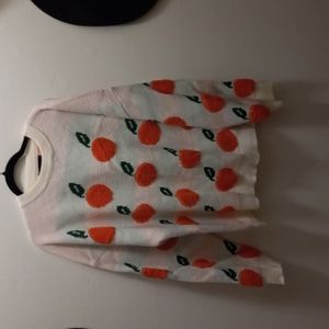 Orange print sweater